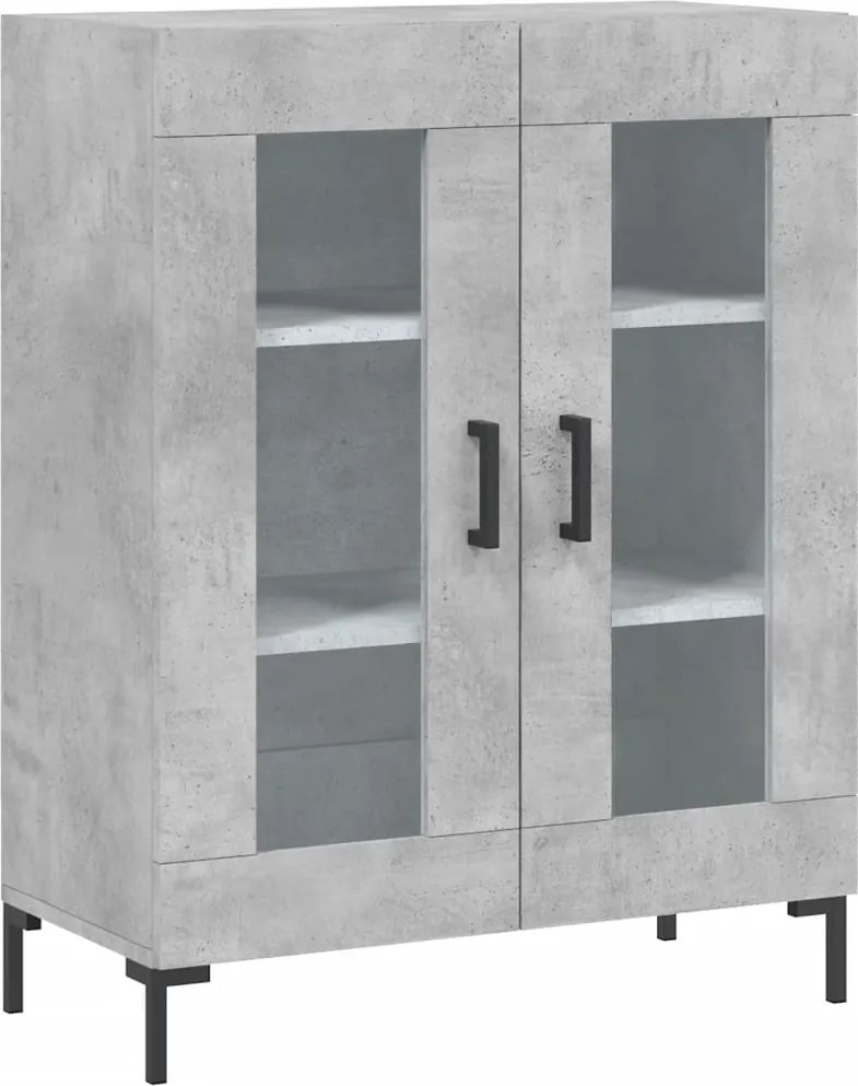 vidaXL betonszürke szerelt fa tálalószekrény 69,5 x 34 x 90 cm
