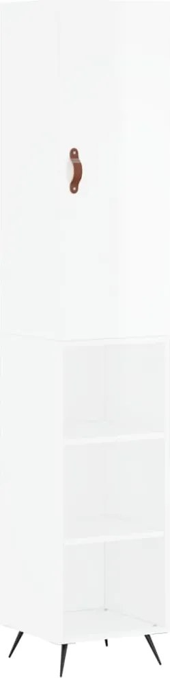 vidaXL magasfényű fehér szerelt fa magasszekrény 34,5 x 34 x 180 cm