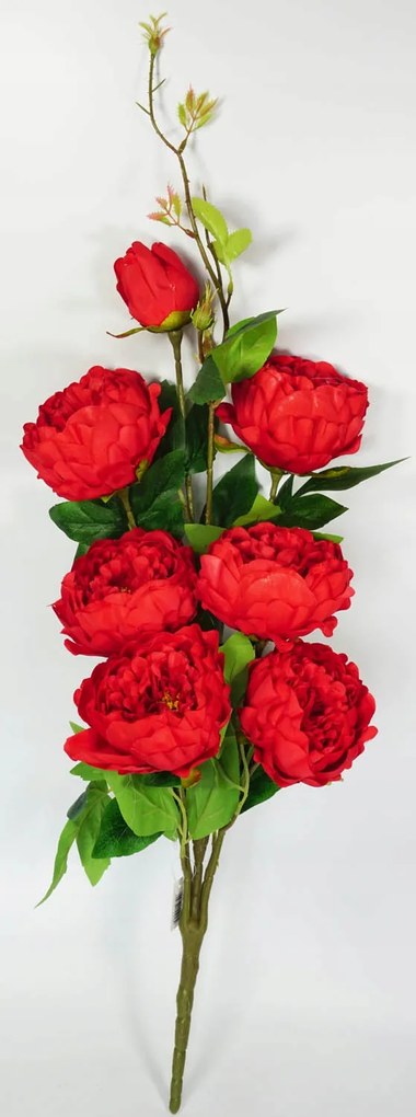 Bazsarózsa Csokor Bazsarózsa ág virág művirág Piros 80cm