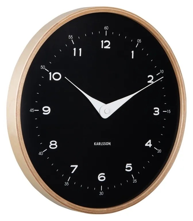 Karlsson 5995BK dizájner falióra, fekete, átmérő30 cm