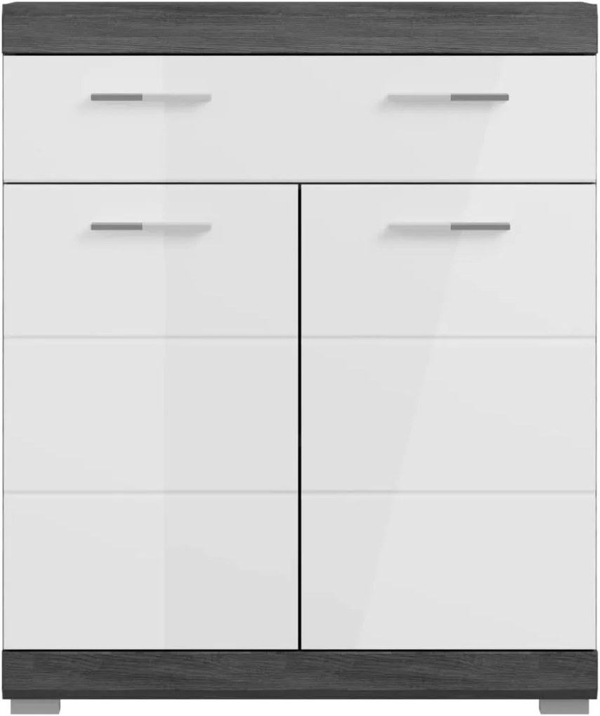 Scout 2 ajtós fürdőszobaszekrény sötétszürke/fehér