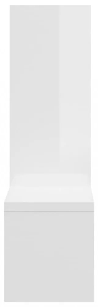 2 db magasfényű fehér szerelt fa fali polc 50 x 15 x 50 cm