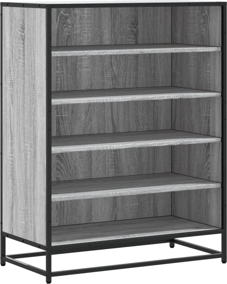 vidaXL szürke sonoma szerelt fa és fém cipőszekrény 75 x 38 x 97,5 cm