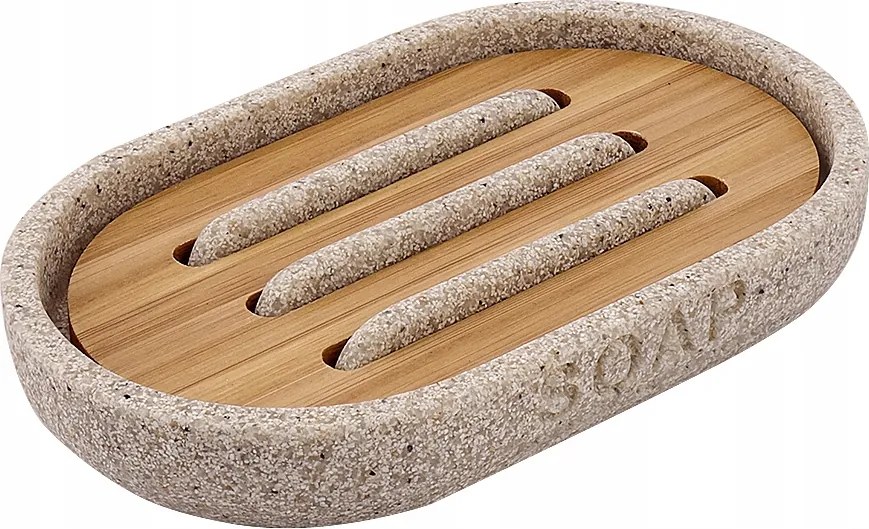 Nimco Kora szappantartó mosogatóhoz, homok és bambuszfa Ko 24059-86_