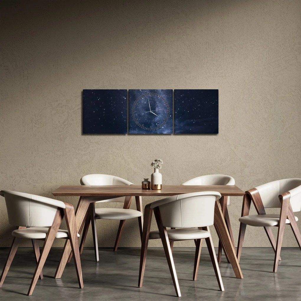 Egy csillagos ég képe (órával) (90x30 cm)