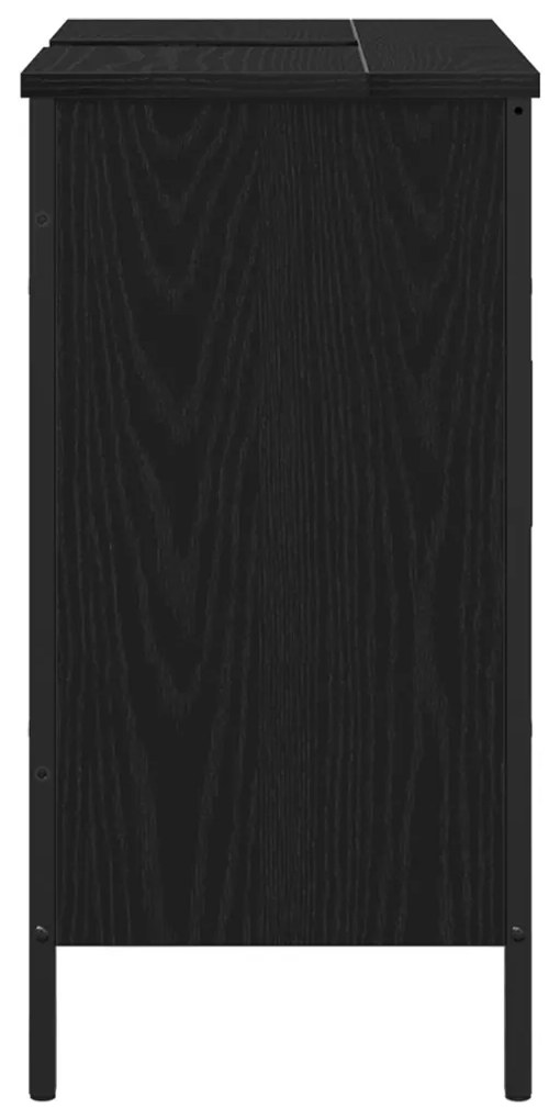 Fürdőszobai Mosdószekrény Fekete Tölgy 60x30x60 cm Műszaki Fa