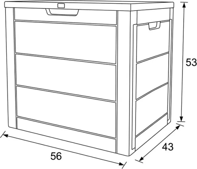 Kerti tároló box 56x43x53 cm, műanyag, szürke, AZB-G2035 GREY