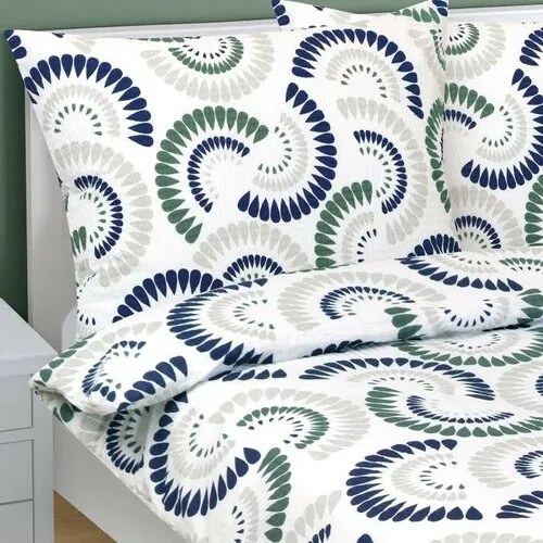 Bellatex Krepp ágynemő Kapka kék, zöld, 140 x 200cm, 70 x 90 cm