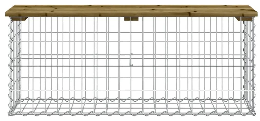 impregnált fenyőfa gabion kerti pad 103 x 31,5 x 42 cm