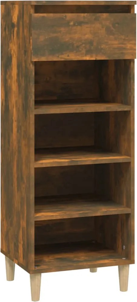 vidaXL füstös tölgy színű szerelt fa cipősszekrény 40x36x105 cm