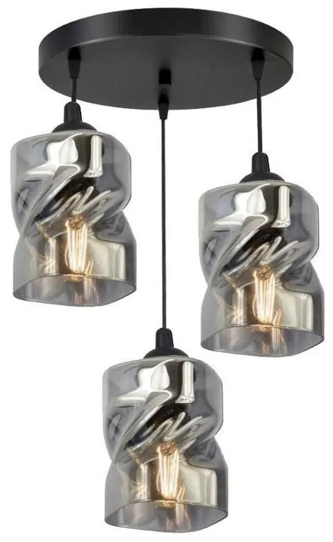 Fekete függőlámpa üveg búrával Felis – Candellux Lighting