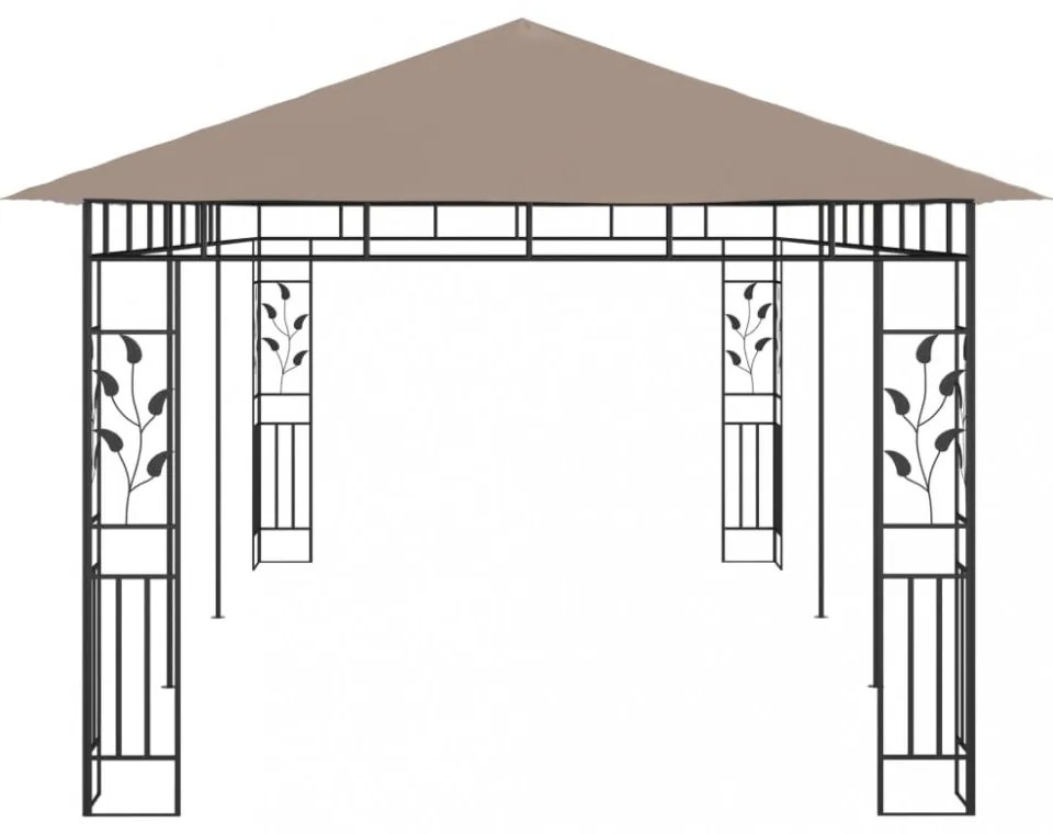 tópszínű pavilon szúnyoghálóval 6 x 3 x 2,73 m 180 g/m²
