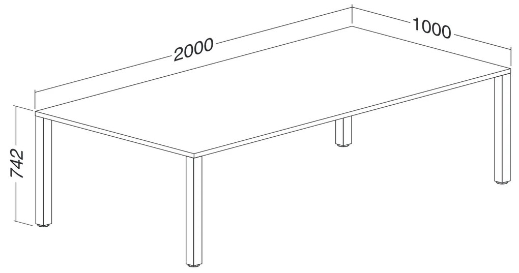 ProOffice tárgyalóasztal 200 x 100 cm, cseresznye