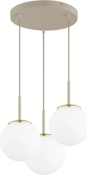 Brilagi - Kábeles csillár MILO ECRU 3xE27/60W/230V bézs/arany