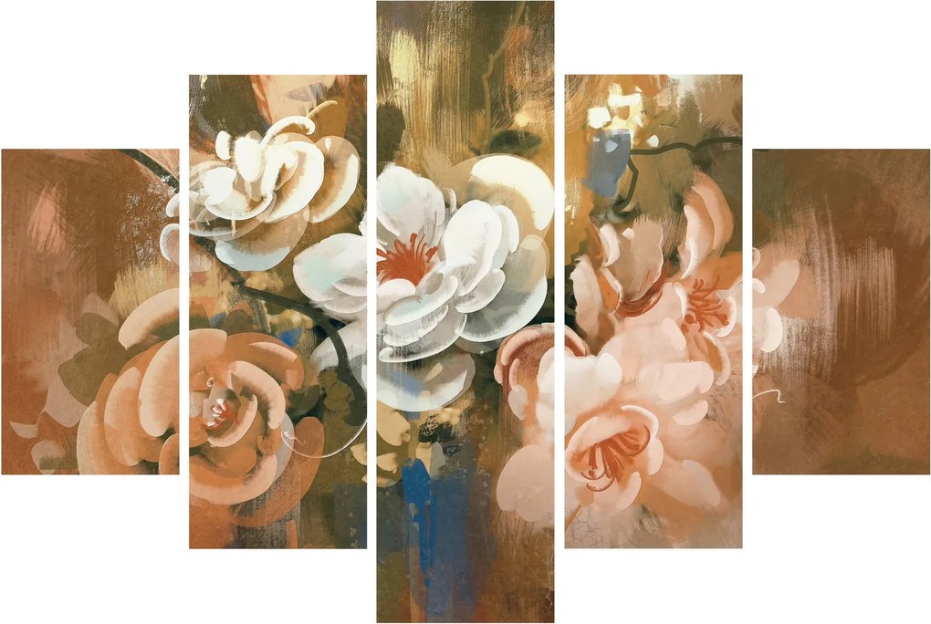 Kép - Festett csokor virág (150x105 cm)