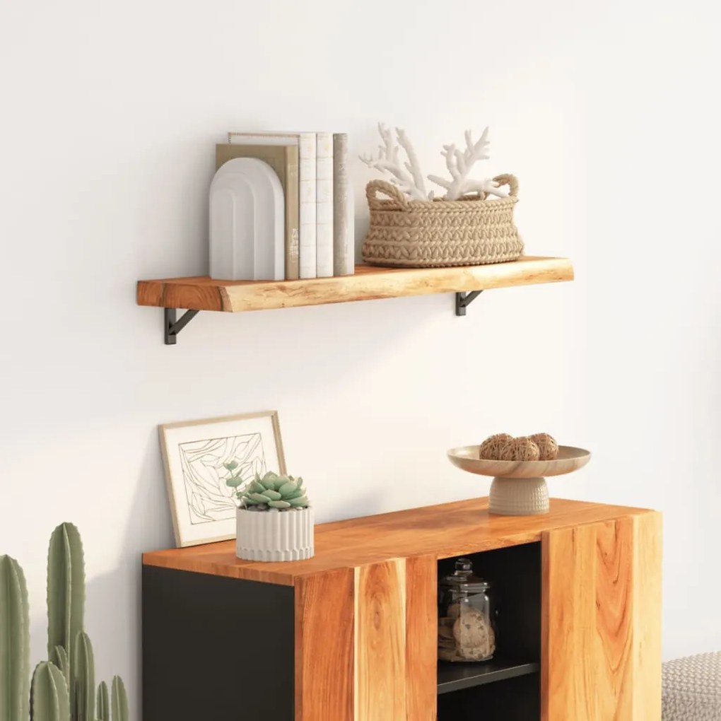 tömör akácfa téglalap alakú fali polc 70 x 20 x 3,8 cm