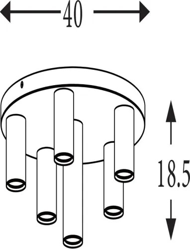 Searchlight 50570-6BK - Mennyezeti lámpatest TUBES 6xGU10/10W/230V, Ø 40 cm