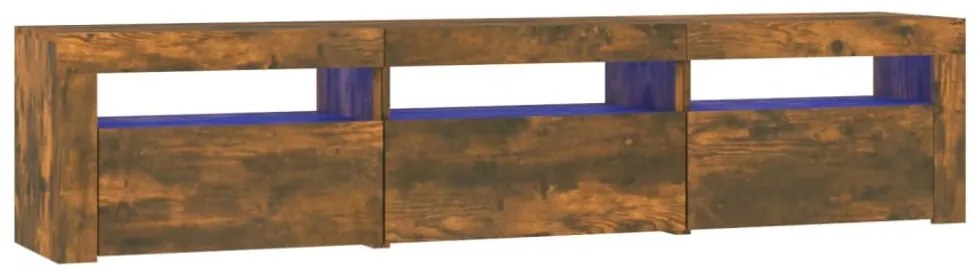 füstös tölgy színű TV-szekrény LED-világítással 180x35x40 cm