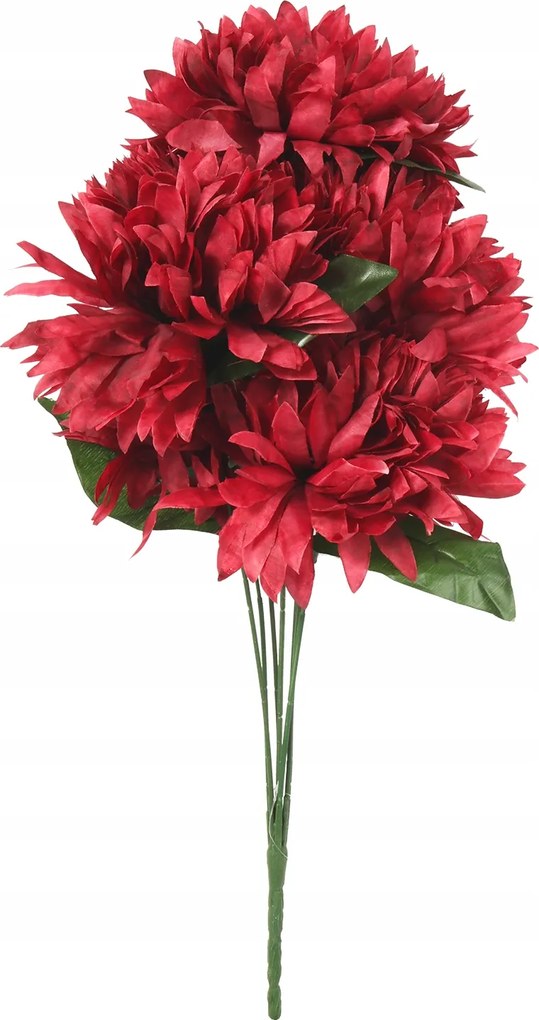 Csokor 6 nagy krizantém bordó 62cm Goliat