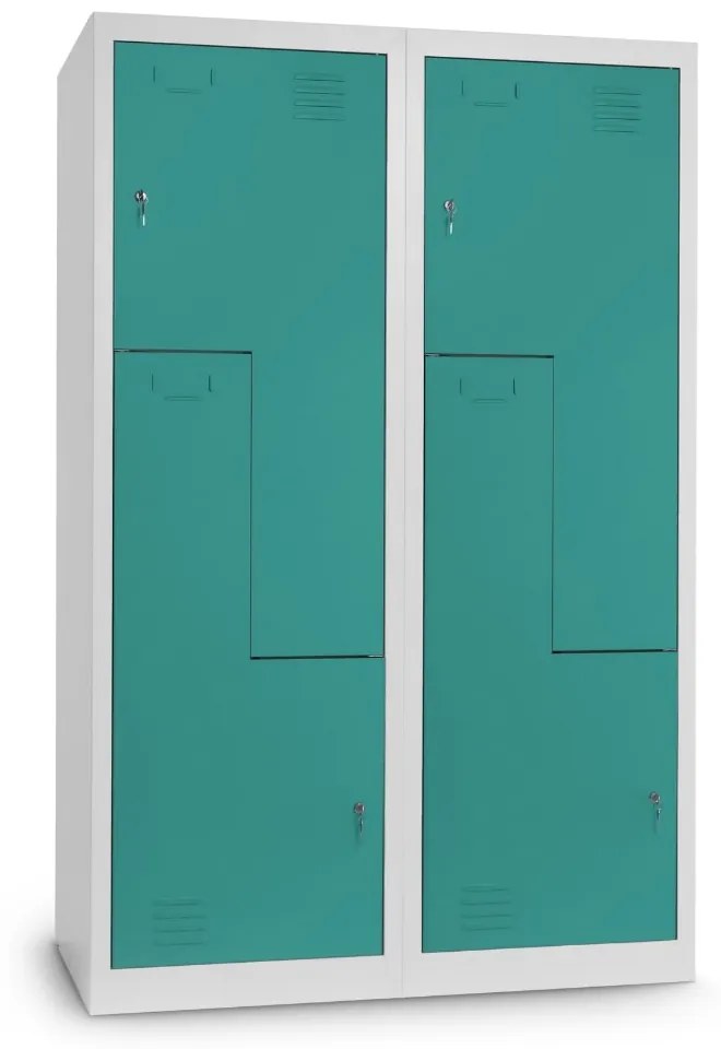 Fém szekrény Z, 120 x 50 x 180 cm, hengerzár, zöld - ral 6033