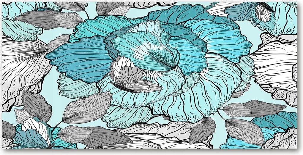 Konyhai panel Virágos mintás 140x70 cm Ragasztó