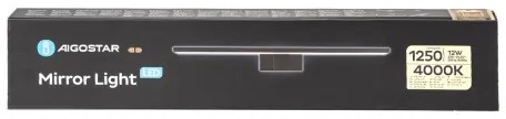 Aigostar - Fürdőszobai LED tükörvilágítás LED/12W/230V 4000K 60 cm IP44 fekete