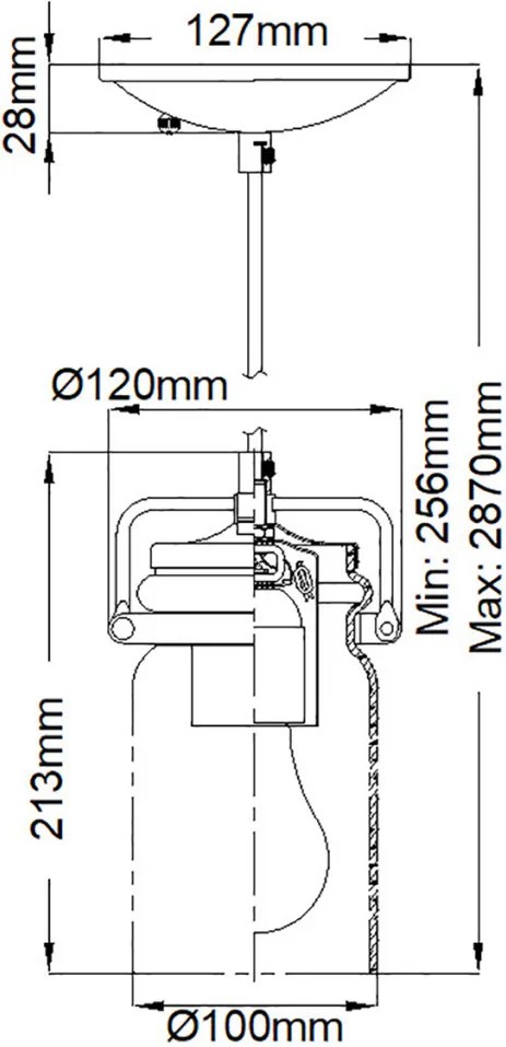 ELSTEAD KL-BRINLEY-MP-BB BRINLEY Egyágú Függesztett Lámpa Fém E27 IP20