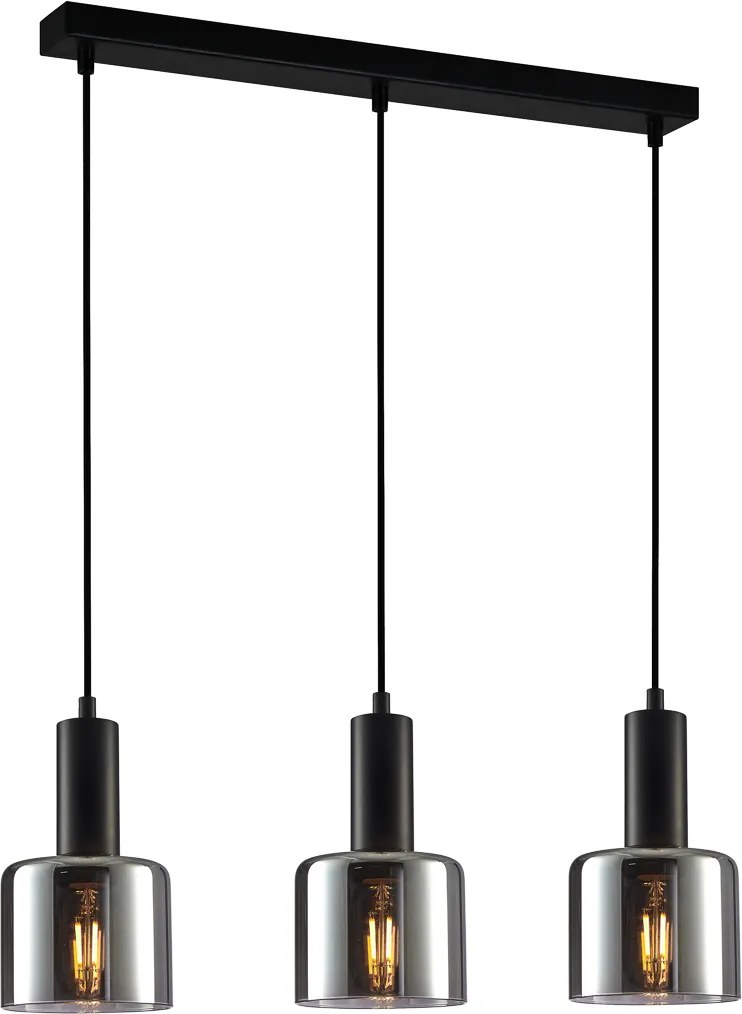 Italux modern függeszték santia fekete füstös itxpnd-65342-3-bk+sg