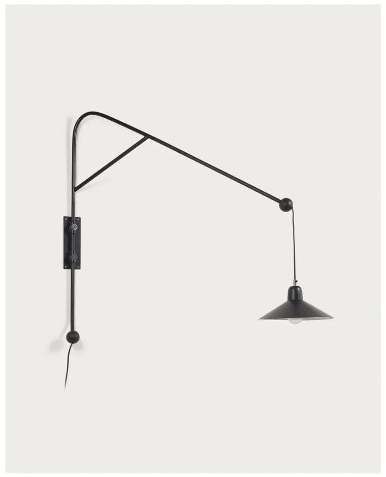 Fekete fali lámpa ø 30 cm Eleazar – Kave Home