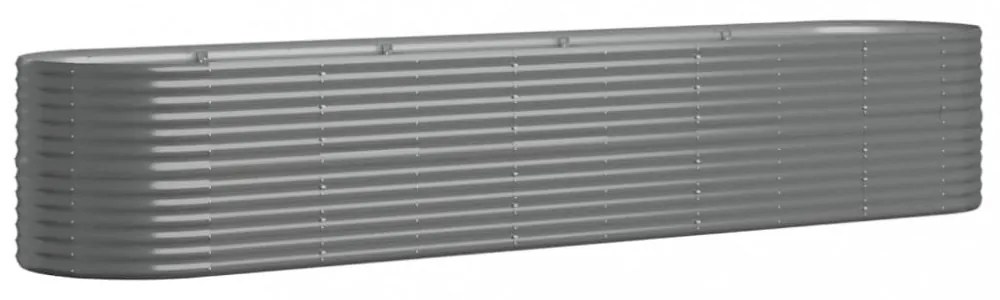 szürke horganyzott acél kerti magaságyás 368x80x68 cm