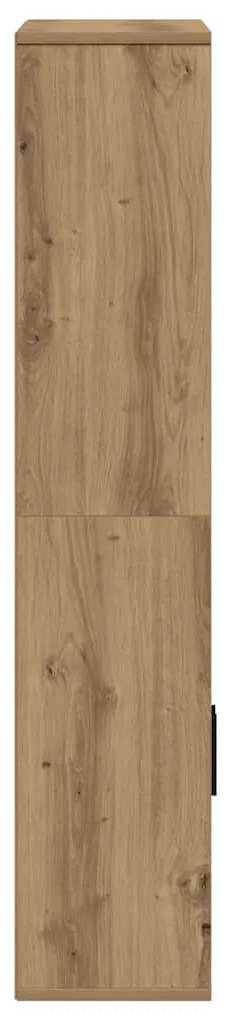 kézműves tölgy színű szerelt fa könyvespolc 60x24x120 cm