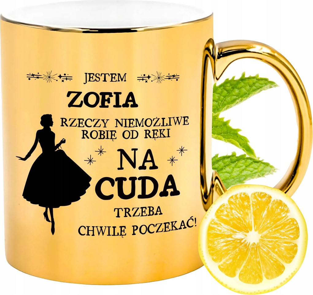 Prémium Arany Csillogó Bögre Zsófia Ajándék Nyomtatott Fotóval