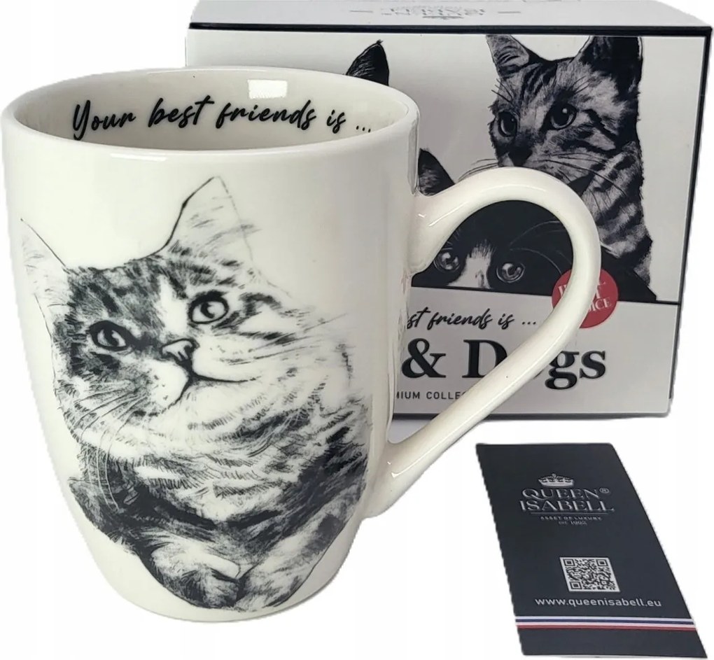 Porcelán kávés bögre szibériai macska 350ml ajándék