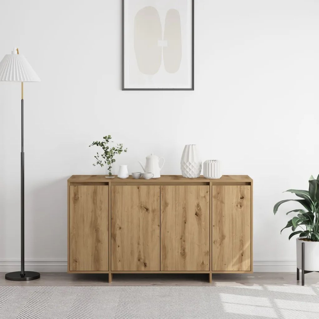Tölgy Oldalszekrény Művészi tölgy Fa kompozit 135 x 41 x 75 cm