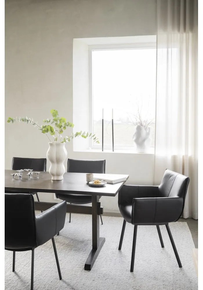Fekete kárpitozott étkezőfotel szett 2 db-os Hinckley – Rowico