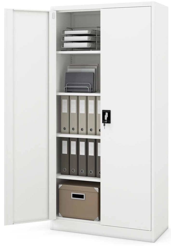 Fém iratszekrény JAN, 900 x 1850 x 400 mm, fehér