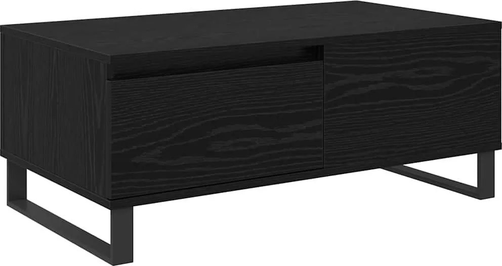 vidaXL Dohányzóasztal fiókkal Fekete tölgy 90 x 50 x 36,5 cm Faanyag