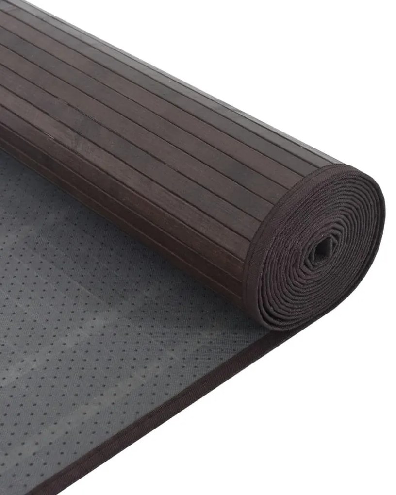 négyszögletű sötétbarna bambusz szőnyeg 100 x 400 cm