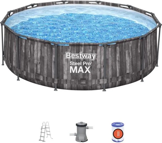 Bestway Polinézia 366 cm x 100 cm fa hatású fémvázas medence szett