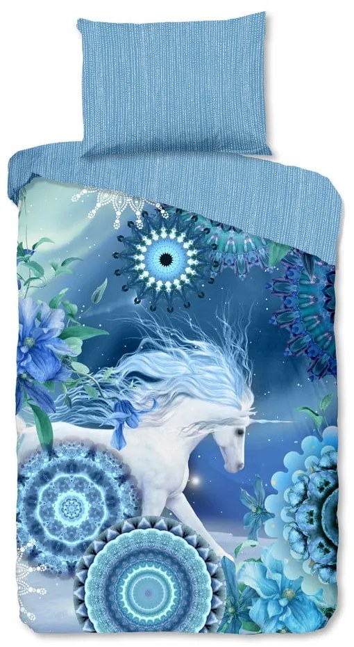 Kék egyszemélyes flanel ágyneműhuzat 140x200 cm Lumi – HIP