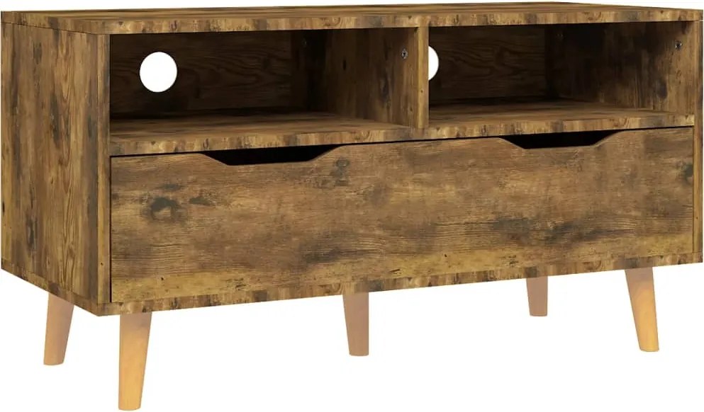 vidaXL füstös tölgy színű szerelt fa TV-szekrény 90 x 40 x 48,5 cm