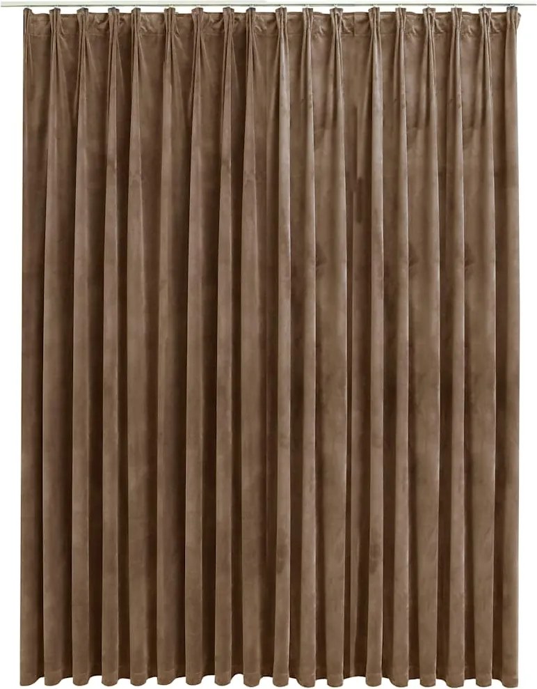 vidaXL bézsszínű bársony sötétítőfüggöny kampókkal 290 x 245 cm