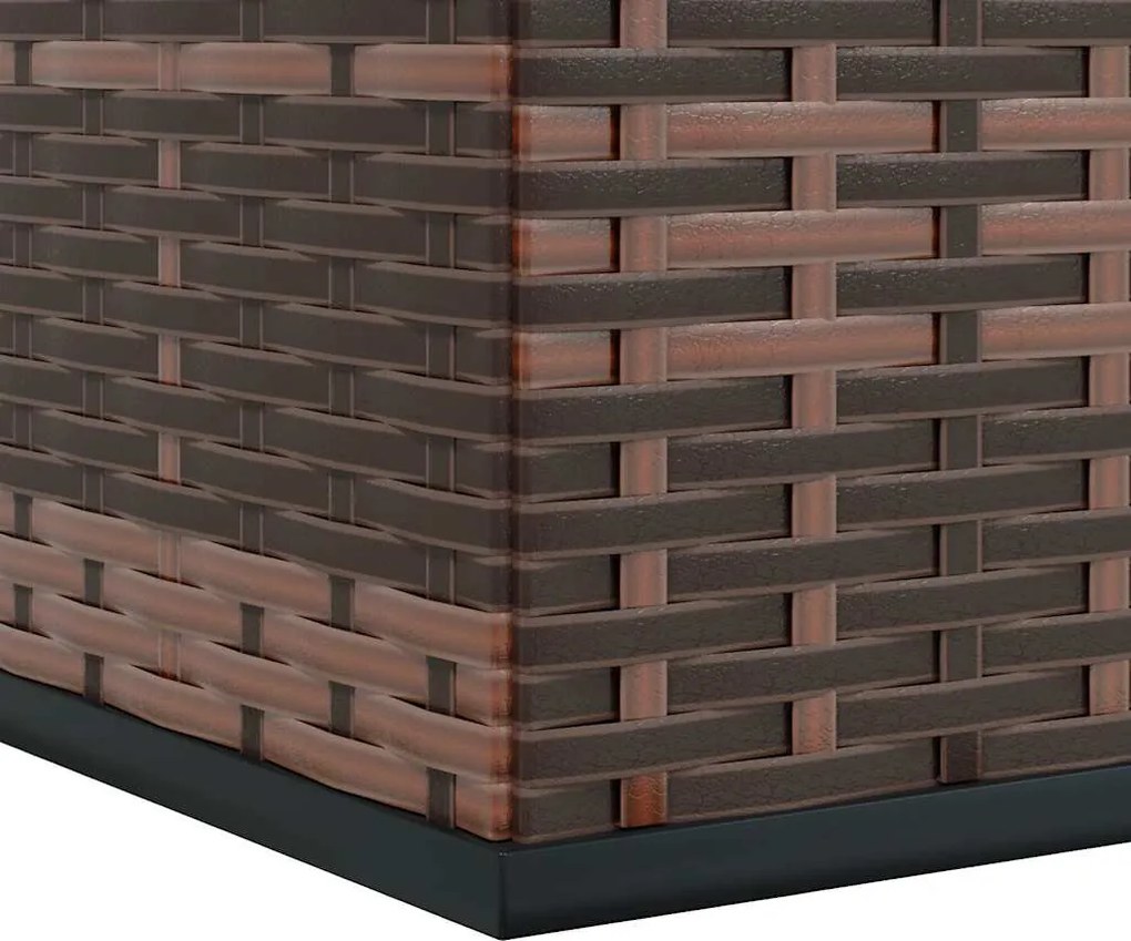Barna Polyrattan Kerti Párnatartó Doboz 100 X 97,5 X 104 Cm