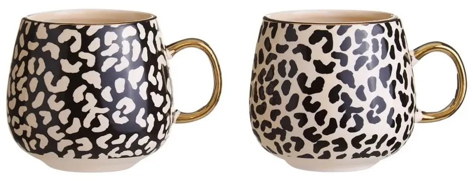 Fekete-aranyszínű agyagkerámia bögre szett 2 db-os 330 ml London – Premier Housewares