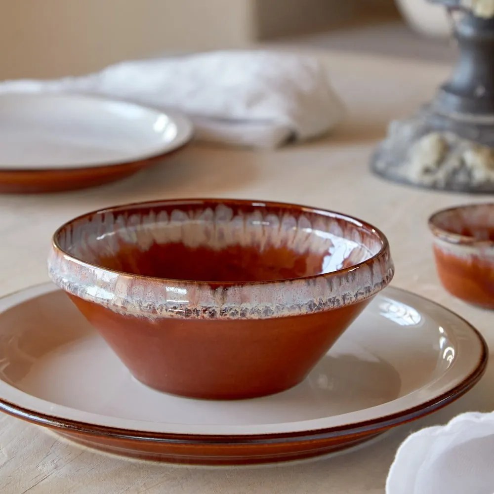 Téglavörös-bézs agyagkerámia tányér ø 26 cm Poterie – Casafina