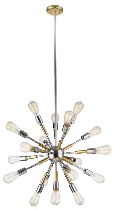 Klausen 109001 - Csillár COMET 18xE27/11W/230V fényezett króm/arany