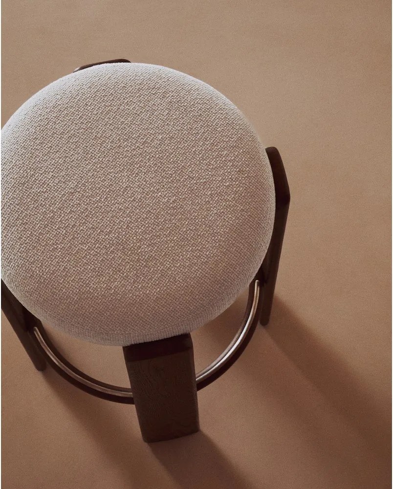 Bézs-sötét natúr színű kőrisfa bárszék (ülésmagasság 75 cm) Granite – Kave Home