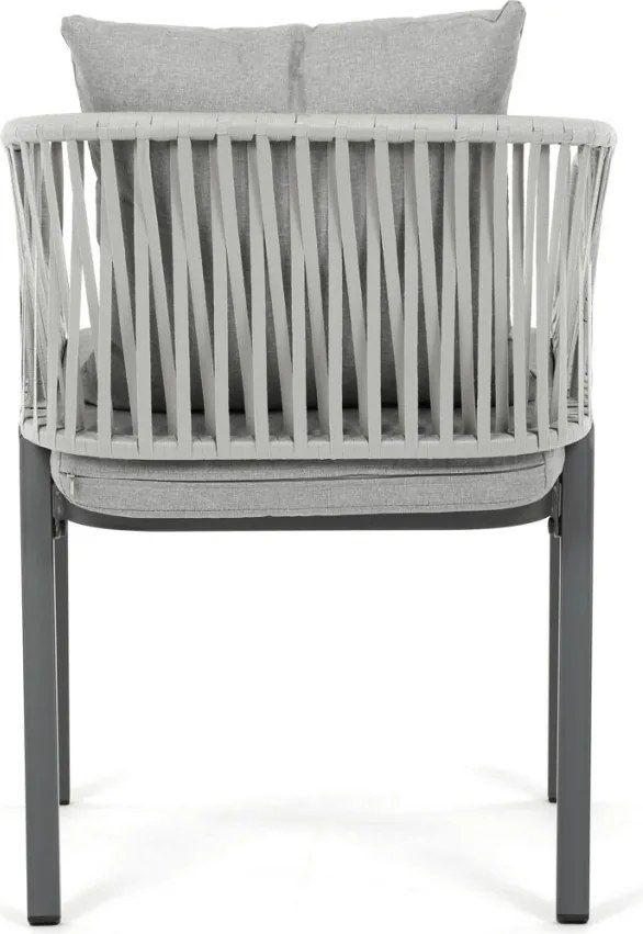 Kerti szék, fém, polyrattan, szürke, AZC-S1430 GREY