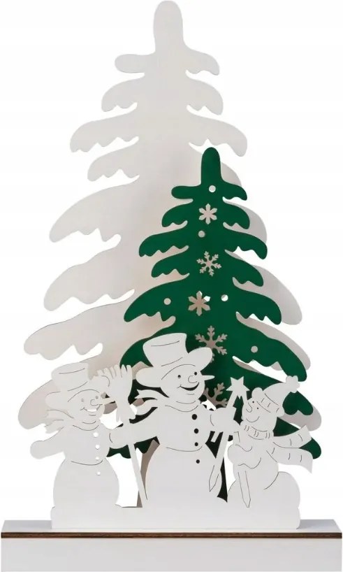 Fa dekoráció LED-ekkel hóemberekkel Livarno Home 27x42 cm