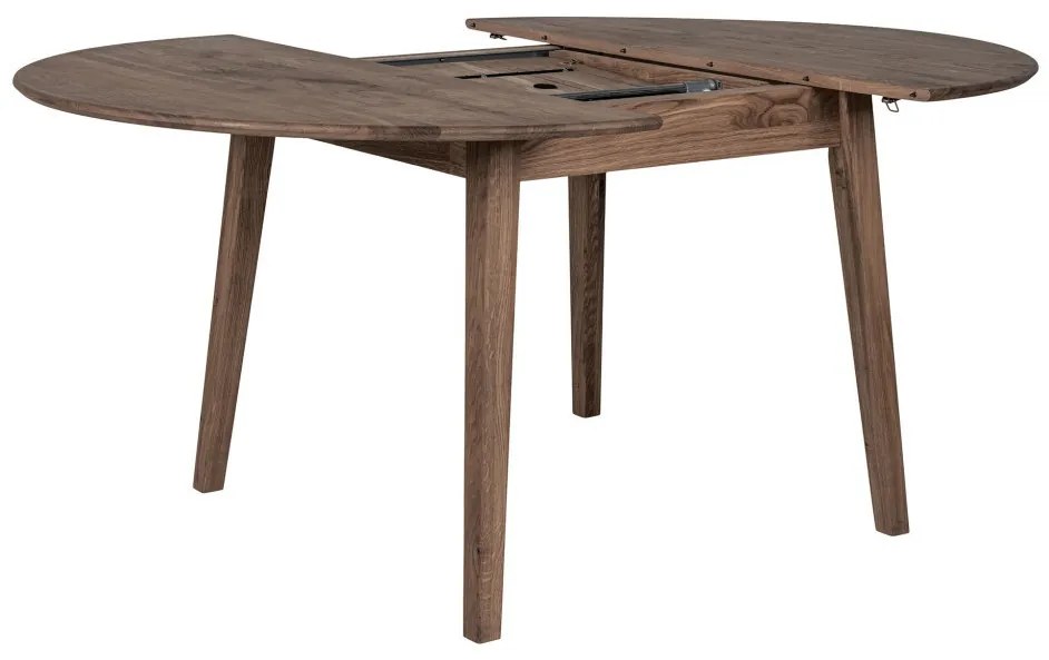 Metz ovális bővíthető étkezőasztal 118x118-158 cm füstös tölgy